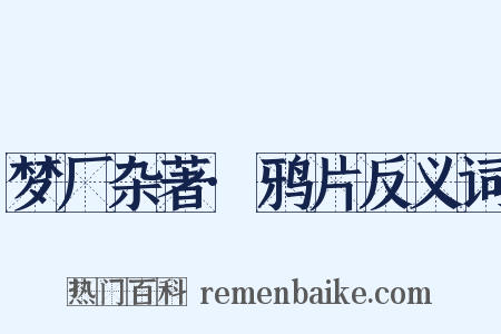 梦厂杂著·鸦片反义词是什么意思的图片